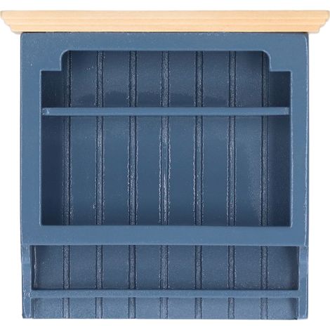 Armoire Miniature pour Maison de Poupée en Bois Composite, Vitrine d'Exposition Détaillée et de Belle Fabrication - Bleu (1/5)