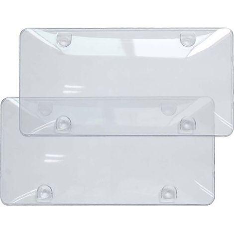 Lot de 2 protections transparentes à bulles pour plaques d'immatriculation de voiture ou camion (1/3)