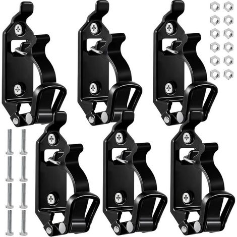 Lot de 6 supports de pelle pour barres de toit - Accessoires de pelle - Porte-balai - Porte-hache - Fermeture en caoutchouc - Support de fixation murale pour voiture, bateau, camion, outils (1/5)