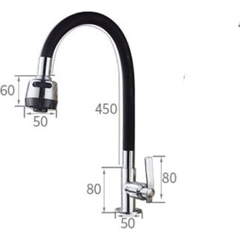 Brass 360° Rotating Single-Cold Kitchen Faucet for Household Sinks, Dishwashers, and Laundry Basins - Splash-Proof Brass Omnidirectional Single-Cold Vertical Faucet