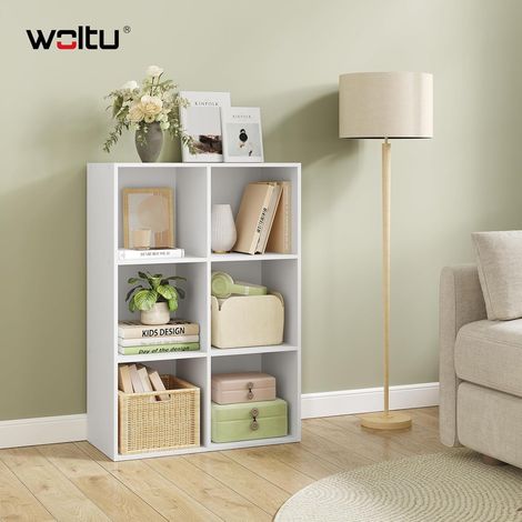 WOLTU bookcases Book Shelf Cube Storage Units Wood Storage Shelves for Bedroom White 89 cm (1/5)