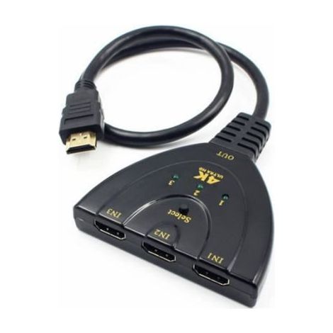 Dispertisseur Multiprise HDMI 3 Entrées 1 Sortie 4K Switcher Câble D'Adaptateur (1/4)