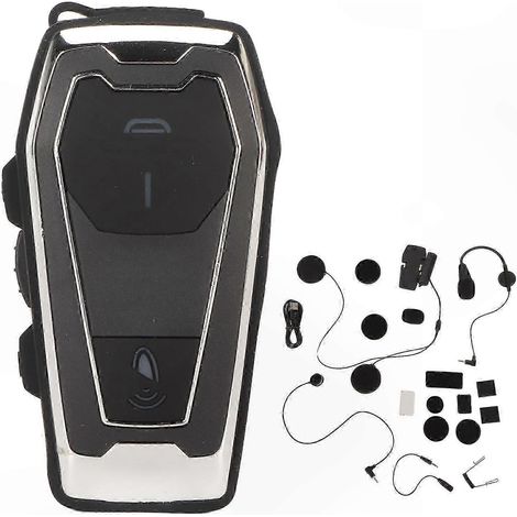 Casque moto Bluetooth avec GPS intégré, étanche, boutons larges, appels mains libres, son stéréo haute fidélité, kit oreillette pour pilote, écouteurs sans fil résistants à l’eau, communication bidire (1/5)