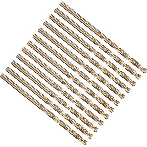 3,3mm Foret Hélicoïdal Tige Droite M35 Cobalt 5% HSS 135° Or 12pcs (1/5)