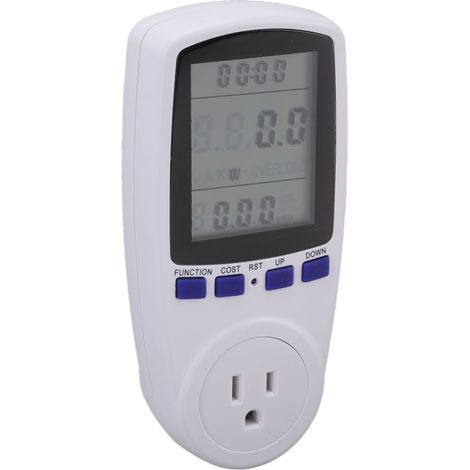 Wattmètre avec écran LCD, alarme, protection contre les surcharges, matériau ABS, moniteur de consommation électrique, prise US 120 V (1/5)