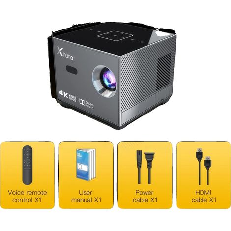 Proyector, 2200 lúmenes de brillo, WiFi de doble banda, 1 color, enchufe europeo de 100V-240V (1/2)