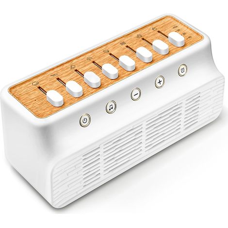 Machine à bruit blanc 8 sons naturels - Enceinte de sommeil Bluetooth 5.0 avec minuterie, portative, aide au sommeil pour adultes et bébés, design anti-dérapant, USB-C rechargeable, pour maison/bureau (1/5)