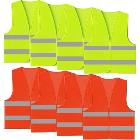 8 Pièces Gilet De Voiture, Gilet De Sécurité De Voiture Réfléchissant Pour Hommes Femme, Gilet Reflechissant Enfant , Gilet Velo Reflechissant, Gilets De Sécurité, Gilet Haute Visibilité (1/5)