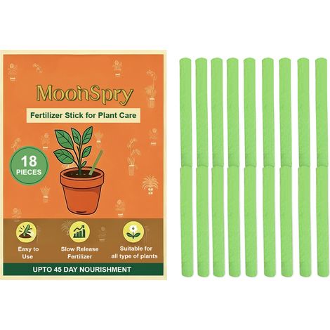 MOONSPRY Pflanzenwachstumsdünger-Sticks für Zimmer- und Gartenblumen, Topfpflanzen und Grünpflanzen mit gelben Blättern - Bodennährstoff-Sticks (1/5)