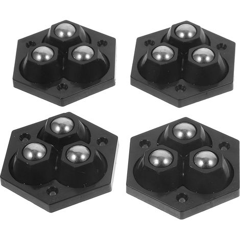 adhésives pivotantes doubles à billes mini roues noires (1/5)