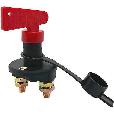 Interrupteur coupe-batterie 12V-24V pour voiture, camionnette ou bateau avec fonction de déconnexion et de coupure d'alimentation (1/4)