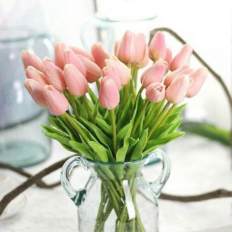 Lot de 10 tulipes artificielles réalistes pour la décoration de la maison, d'un mariage ou d'une fête.-AquaForge