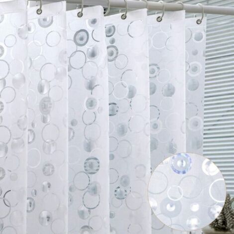 EVA Shower Curtain Liner for Bathroom, 72" x 72", 3D Frosted Bubble, Waterproof Heavy Duty Shower Curtain Liner, Thick Plastic Shower Curtains, 12 Hooks (1/4)