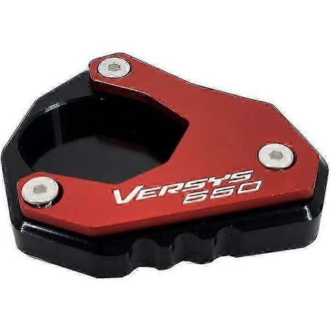 CNC-gefräste Seitenständer-Verlängerungsplatte für KAWASAKI VERSYS 650 ABS (2010–2023, 2019, 2015). Rot (1/5)