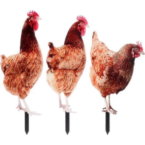 Statue de poule en acrylique pour décoration de jardin, ensemble de 15 pièces (1/5)