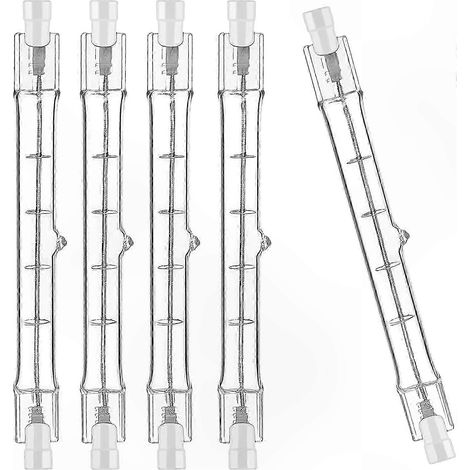 Lot de 5 ampoules halogènes R7S 118mm 400W 230V, tiges lumineuses dimmables pour projecteurs, éclairage de travail et jardin. (1/5)
