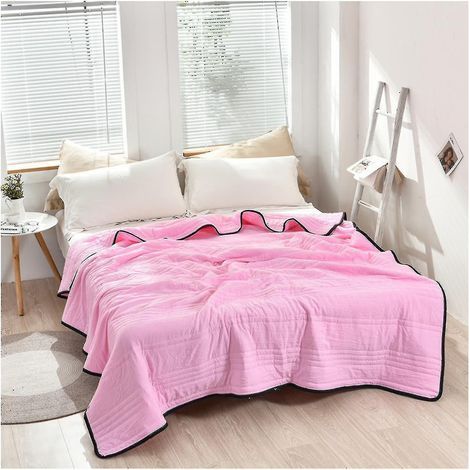 Couverture ultra rafraîchissante pour lits jumeaux et doubles, ultra douce et lavable, pour adultes et enfants - 100 x 150 cm - Rose (1/3)