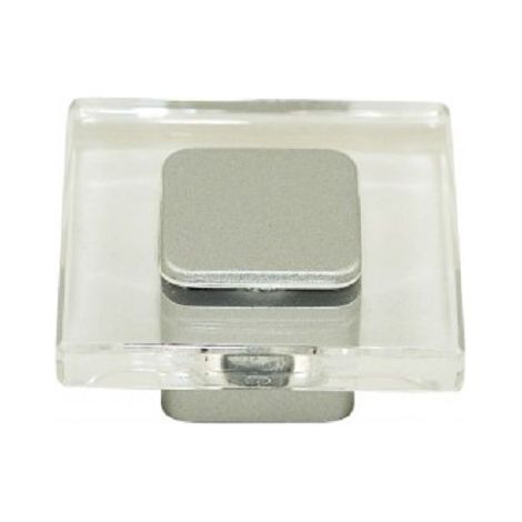 Bouton de meuble CADAP B0335 37.T5V 40 x 40 mm Transparent Chromé mat