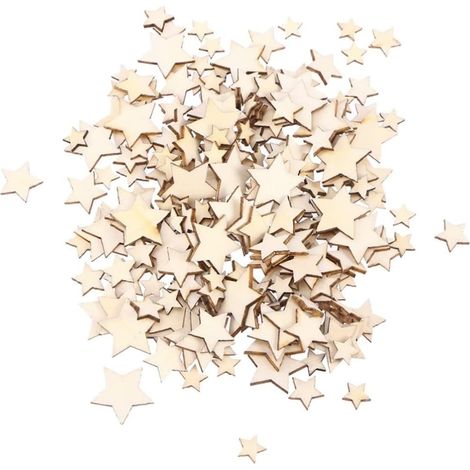 200 pezzi di pentagrammi in legno beige per il fai da te e la decorazione (1/5)