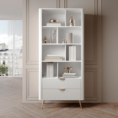 AX LIVING Vespasia offenes modernes Bücherregal B88,2 x H193,8 x T38cm