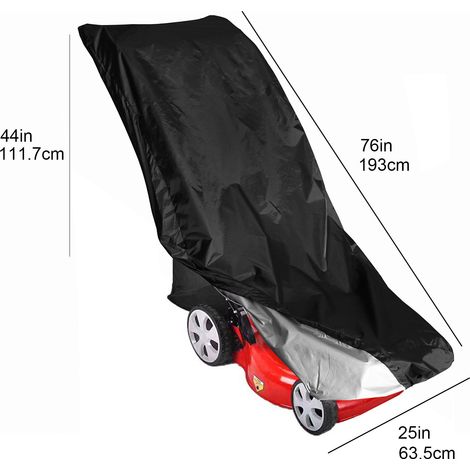 Housse de tondeuse à gazon Oxford 210D imperméable à l'eau pour l'extérieur, housse anti-pluie pour désherbeur, noir (1/4)