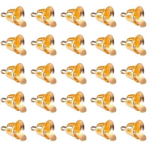 100 mini cloches dorées à suspendre, décorations de Noël créatives, accessoires pour carillons éoliens à faire soi-même-11cm-Golden