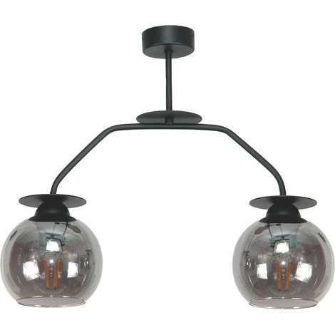 Hängende Deckenleuchte mit schwarzem Graphitglasschirm 15-469 fred