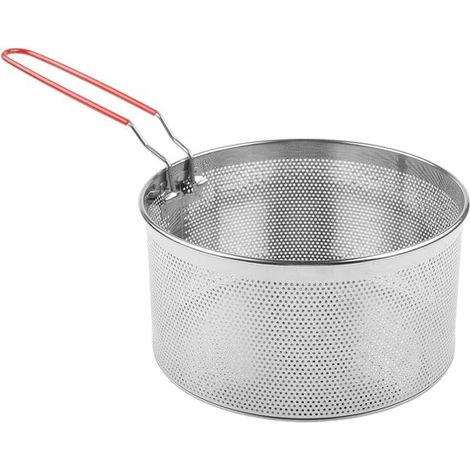 Nudelsieb aus Edelstahl Kochkorb zum Abtropfen von Nudeln Abnehmbarer Griff 20 cm Silber (1/5)