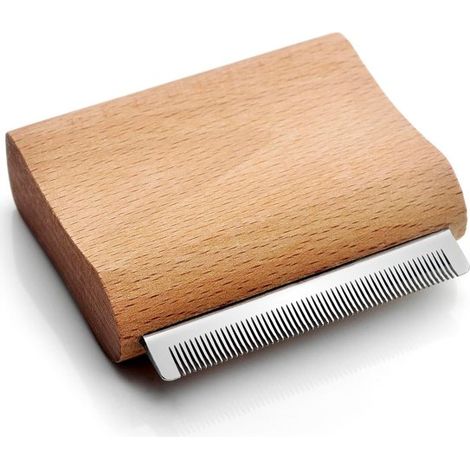 Set anti-perdita di pelo per gatti composto da 2 pezzi: spazzola a forma di coniglio con manico ergonomico in legno, spazzola districante per gatti e pettine districante per gatti. (1/2)