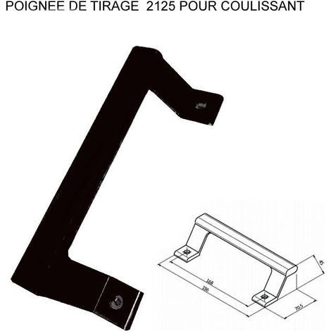Poignée de porte coulissante en aluminium extrudé – Installation en applique – Résistance maximale – Ral 9005 – 21259005 (1/2)