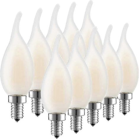 E14 dimmbare LED-Filamentlampe, 10er-Packung mit Flammeneffekt, entspricht 4-Watt-Glühlampen
