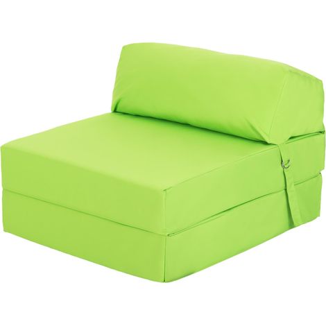 Ready Steady Bed - Klappmatratze, Wasserabweisendes Futon für Camping, Faltbare Matratze mit Kopfstütze, Umwandelbare Reisematratze, 168x60x13 cm Gästematratze - Limone (1/5)