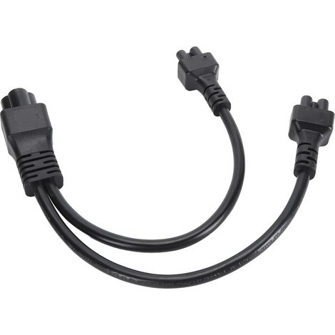 IEC320 C6-Stecker auf zwei C5-Buchsen-Stromkabel, 30 cm, 2 x C5-Y-Stecker, 2,5 A 250 V Splitteradapter (1/5)