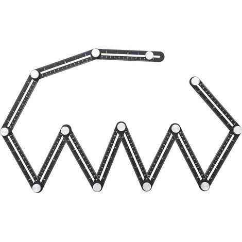 Règle de Mesure Multi-Angle, 12-Côtés Outil de Rapporteur Améliorer Template Outil de Mesure Alliage d'aluminium Universel Localisateur d'ouverture pour Bricoleurs Constructeurs Charpentiers