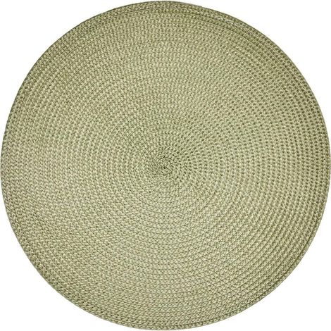 Set de Table Rond "Tressé" 38cm Vert Olive