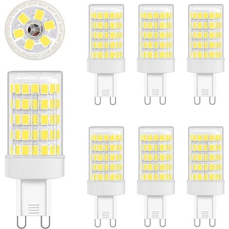 Ampoule LED G9, blanc froid, 10 W, 6000 K, équivalent à 80 W incandescent, 900 lm, 220 V CA, angle de diffusion large 360°, LED SMD 862835, non dimmable, lot de 6 (1/5)