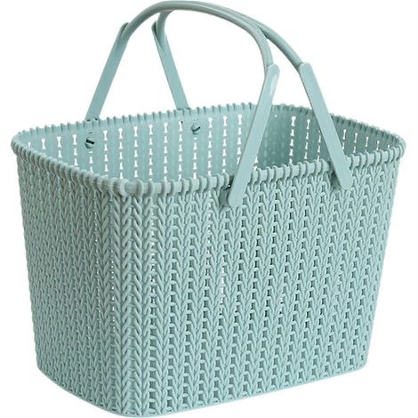 Panier de douche portable ouvert, sac de rangement pour salle de bain, panier ajouré décoratif, organisateur de cosmétiques, bac de rangement pour dortoir, cuisine, garage-Blue