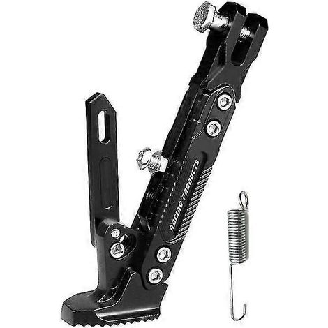 Verstellbare CNC-gefräste Fußstütze aus Metall für Motorräder, Seitenhalterung, robuste und korrosionsbeständige Halterung, Motorradständer-Zubehör – Schwarz (1/5)