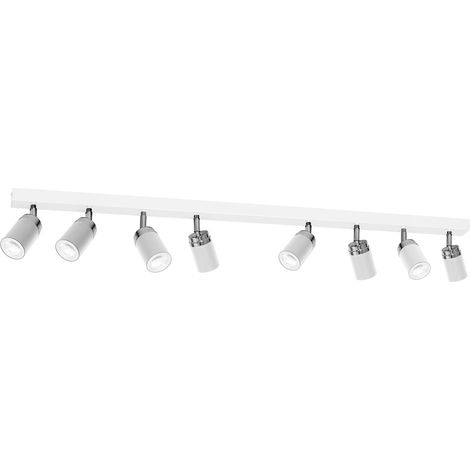 Rampe 8 spots orientables blanc/chrome GU10 15W Reno