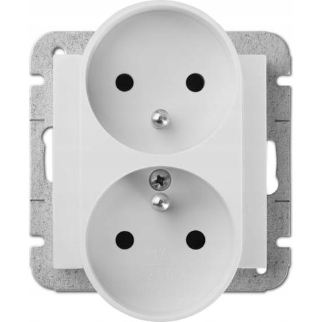 Presa doppia Sentia con/senza 16A IP20 bianca 1443-10 (1/3)