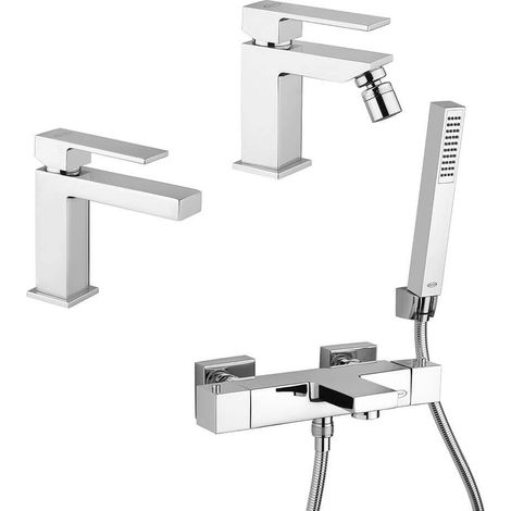 Set rubinetti lavabo bidet e gruppo vasca termostatico serie Twinkle di Jacuzzi Rubinetteria (1/5)