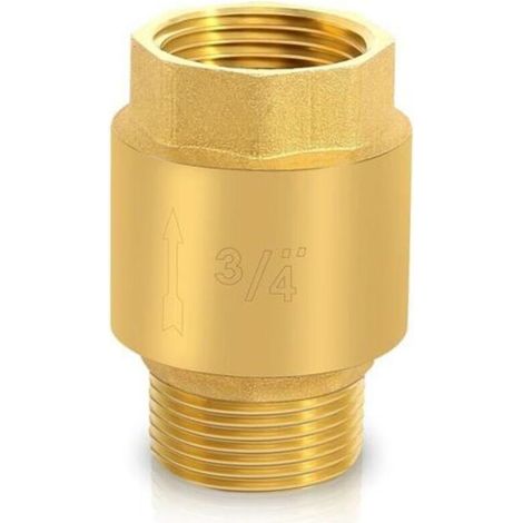 Pair Clapet anti-retour en laiton, filetage 3/4\" AG vers IG, 3/4\" AG x IG Inline en laiton, clapet anti-retour pour conduite d'eau, pompes de jardin, alimentation en eau (1/5)