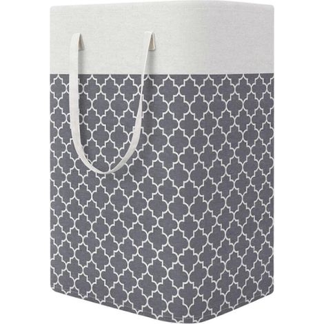 75-Liter-Wäschekorb, faltbarer Wäschesack, Maße: 40 x 30 x 62 cm, für Studentenwohnheime-Grey (1/5)