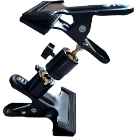 Support Flexible Double Tête avec Pince Étau et Rotule, Cercle à Broder Rotatif à 360° Adaptable, Fixation Résistante sur Bureau, Étagère, pour Broderie, Bricolage (1/5)