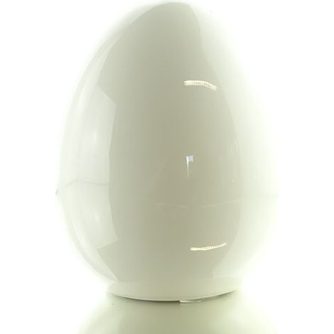 GASPER Dolomit Deko-Ei Weiß Craquelé Optik glasiert Ø 11 cm x 13 cm (1/2)