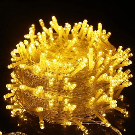 Vtizikl Guirlande lumineuse d'extérieur de 100 m, 1 000 LED blanc chaud pour sapin de Noël, guirlandes lumineuses électriques à LED