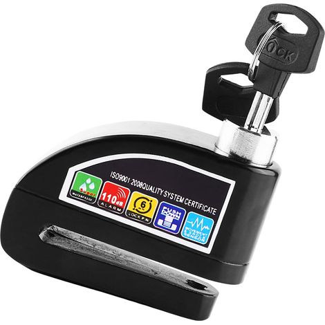 Système d'alarme antivol pour frein à disque de moto, scooter et vélo, noir (1/5)