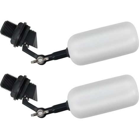Lot de 2 robinets à flotteur à bille de 1/2 pouce, bras réglable pour abreuvoirs pour bétail, aquariums, culture hydroponique - Remplissage et contrôle automatiques du niveau d'eau