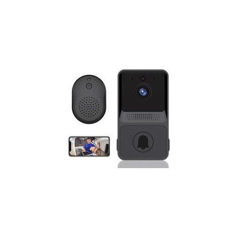 Sonnette vidéo sans fil avec interphone, vision nocturne HD (1/5)