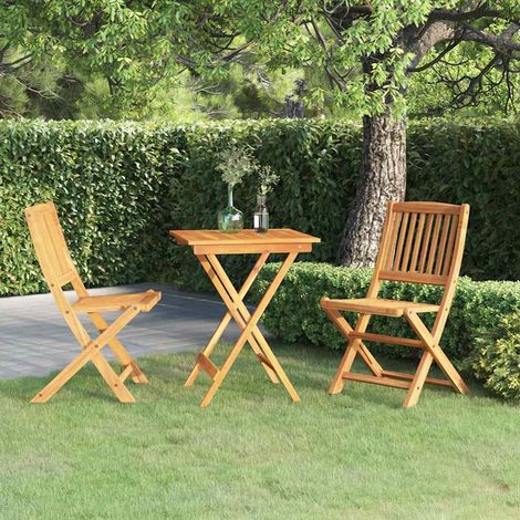 vidaXL Comedor de jardín plegable 3 piezas madera maciza de acacia (1/4)